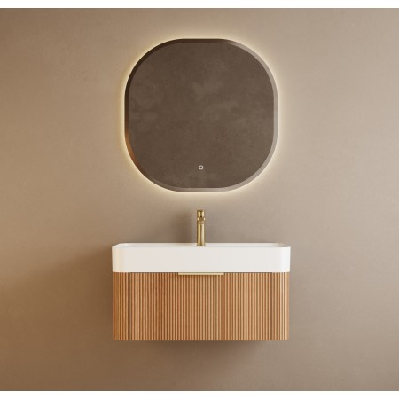 Meuble Venezia couleur bois 80cm + miroir